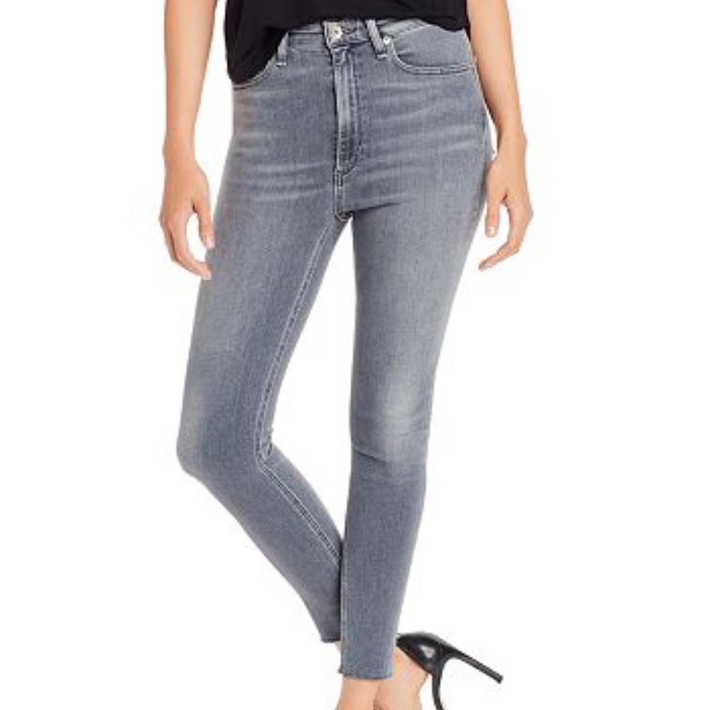 rag & bone Super High-Rise Skinny Jeans 28 Gray